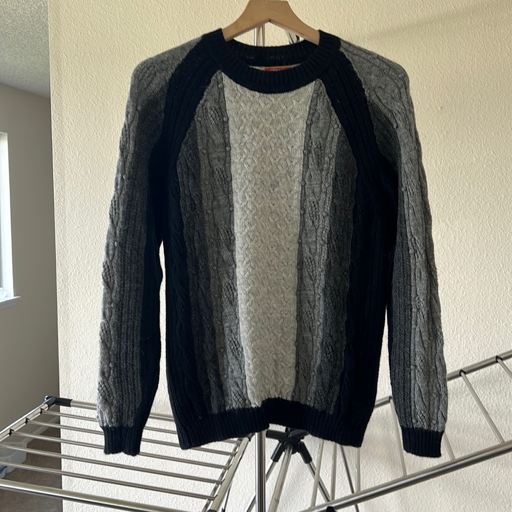 Oleana alpaca colorblock sweater